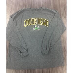 Notre Dame Fighting Irish Long sleeve T-shirt Men's XL Elite Fan Gray NCAA